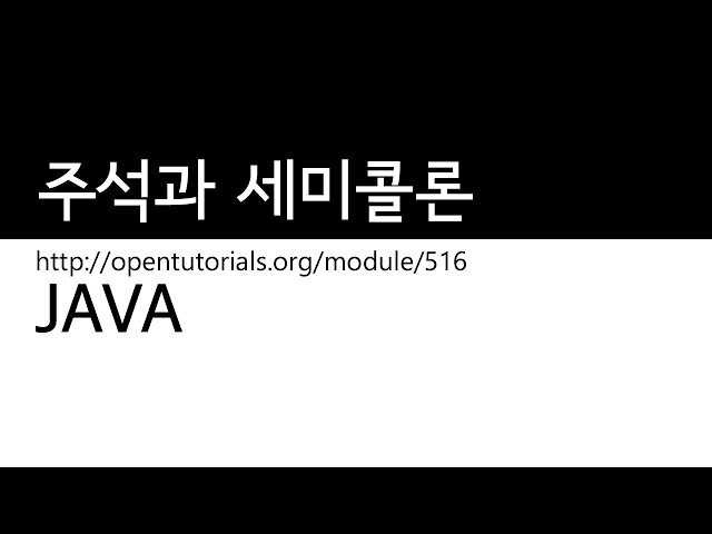 Java - 주석과 세미콜론