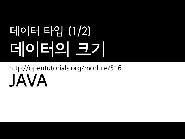 Java - 데이터타입 (1/2) : 데이터의 크기