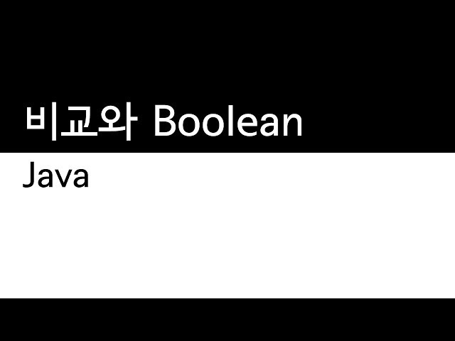 Java - 비교와 Boolean